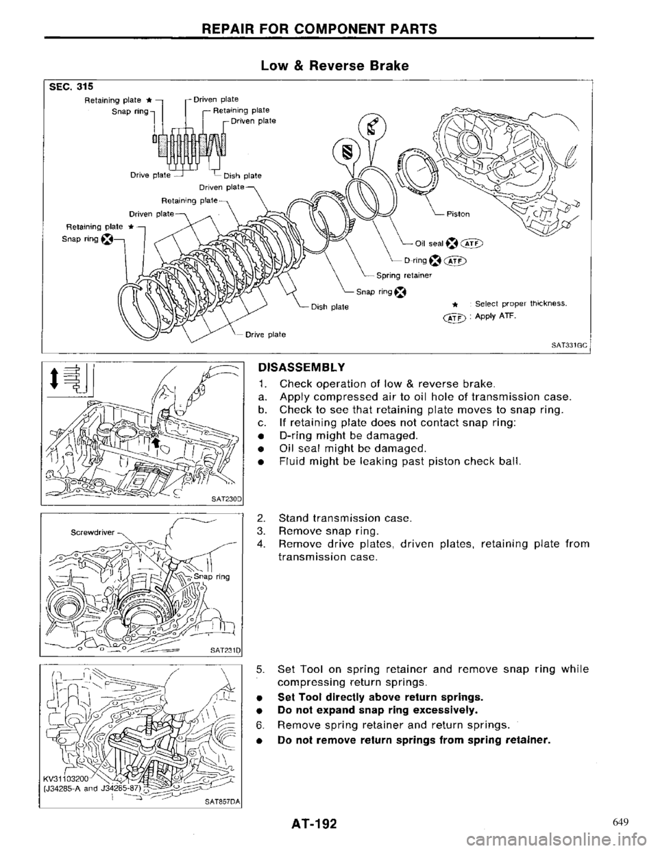 NISSAN PRIMERA 1996  Service Repair Manual 649 
