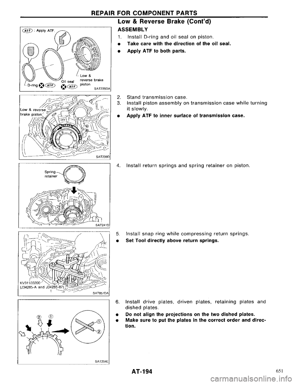 NISSAN PRIMERA 1996  Service Repair Manual 651 