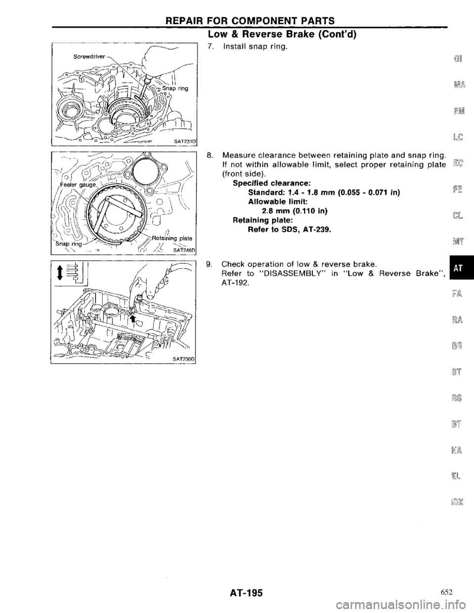 NISSAN PRIMERA 1996  Service Repair Manual 652 