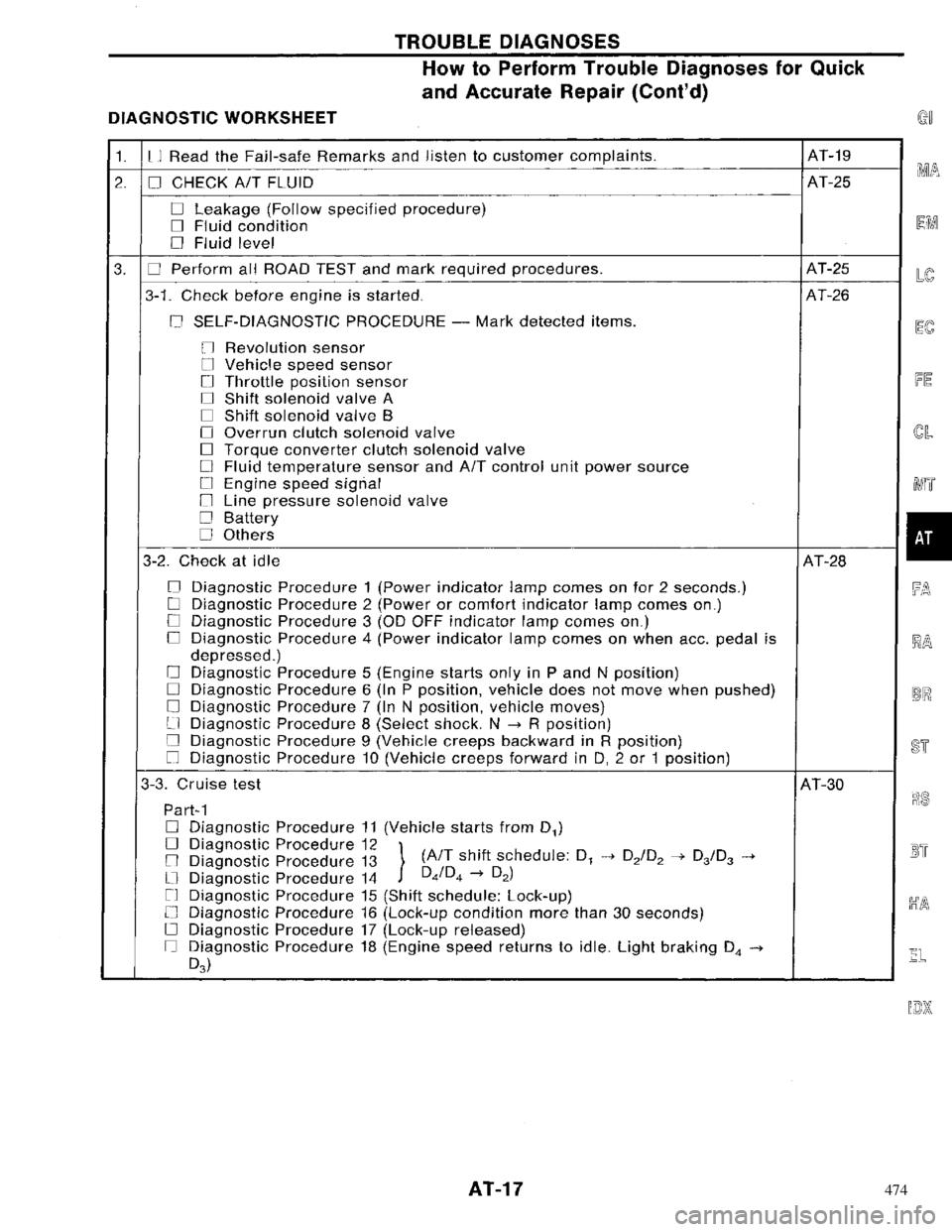 NISSAN PRIMERA 1996  Service Repair Manual 474 