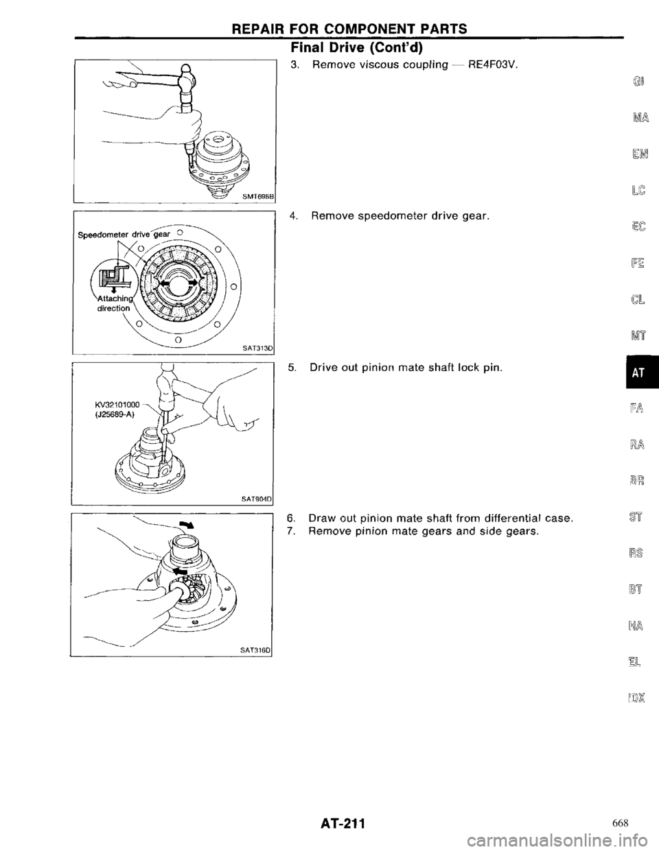 NISSAN PRIMERA 1996  Service Repair Manual 668 