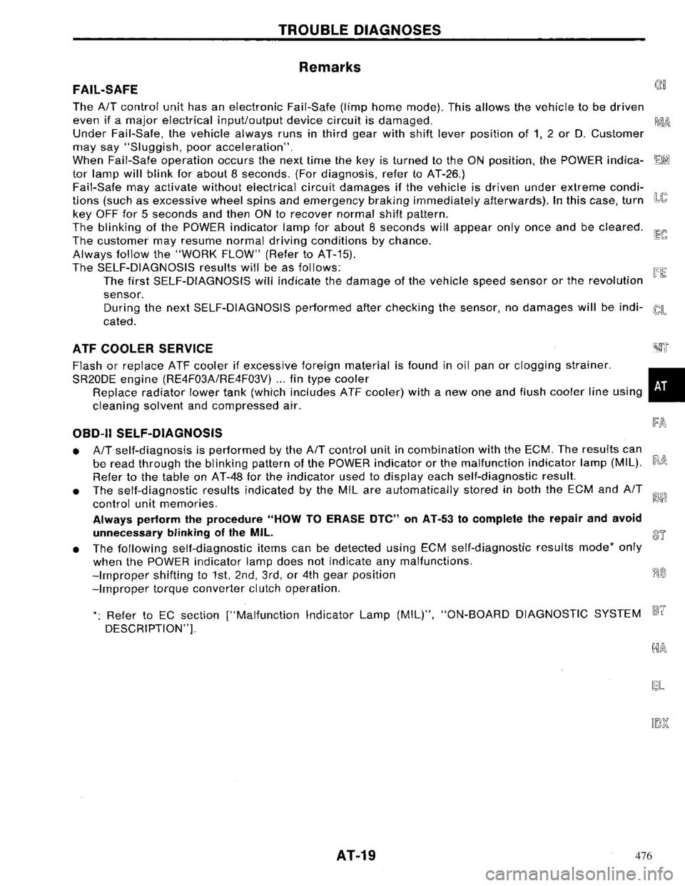 NISSAN PRIMERA 1996  Service Repair Manual 476 
