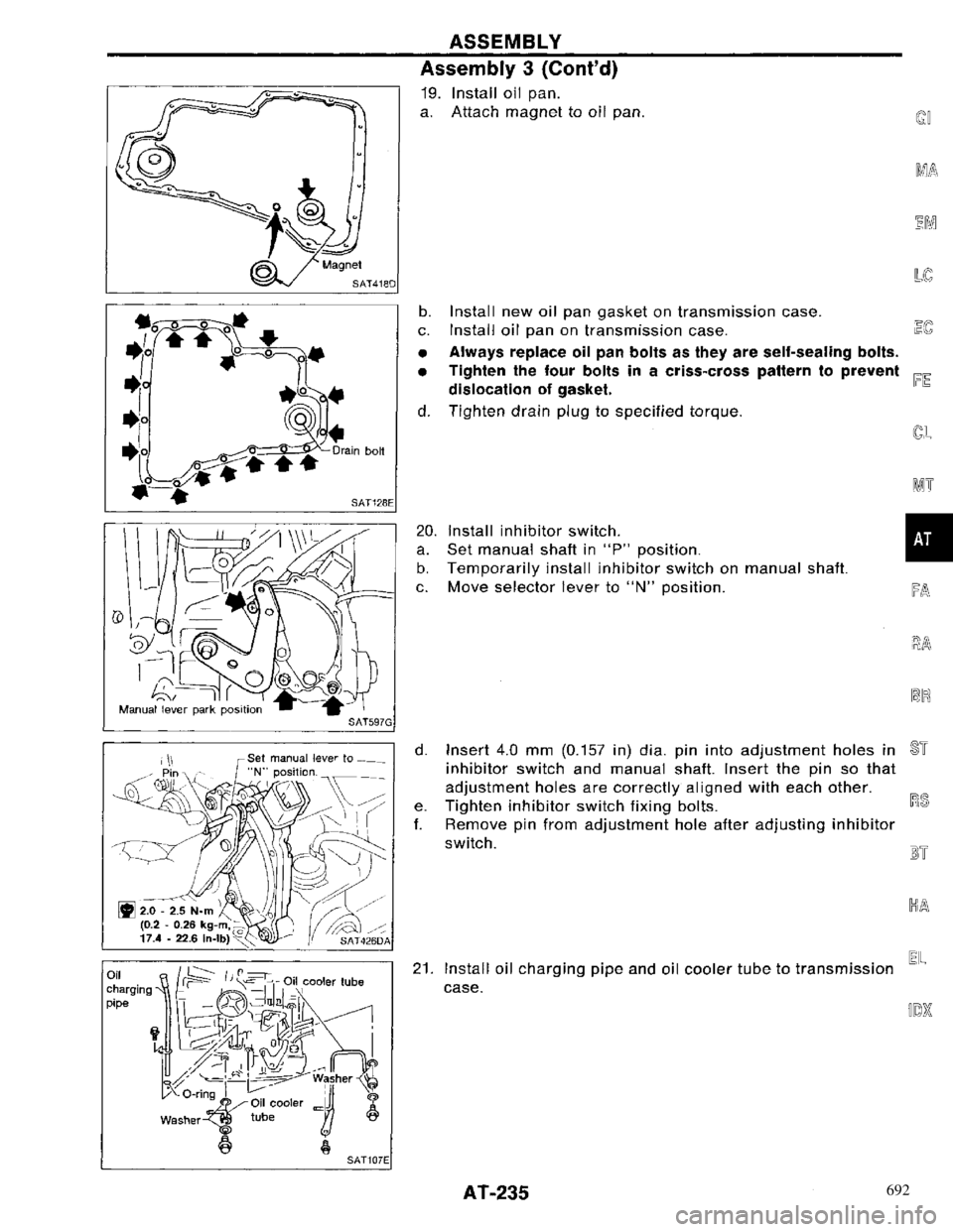 NISSAN PRIMERA 1996  Service Repair Manual 692 