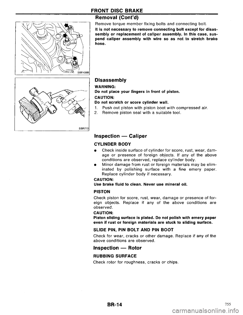 NISSAN PRIMERA 1996  Service Repair Manual 755 