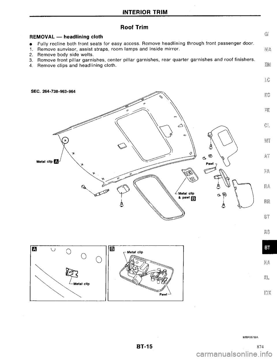 NISSAN PRIMERA 1996  Service Repair Manual 874 