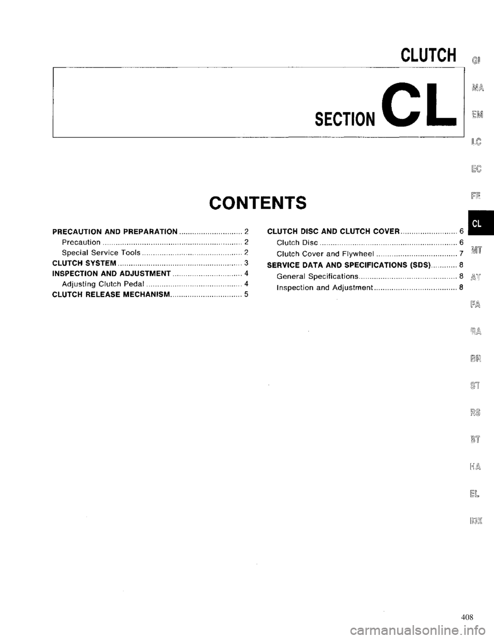 NISSAN PRIMERA 1996  Service Repair Manual 408 