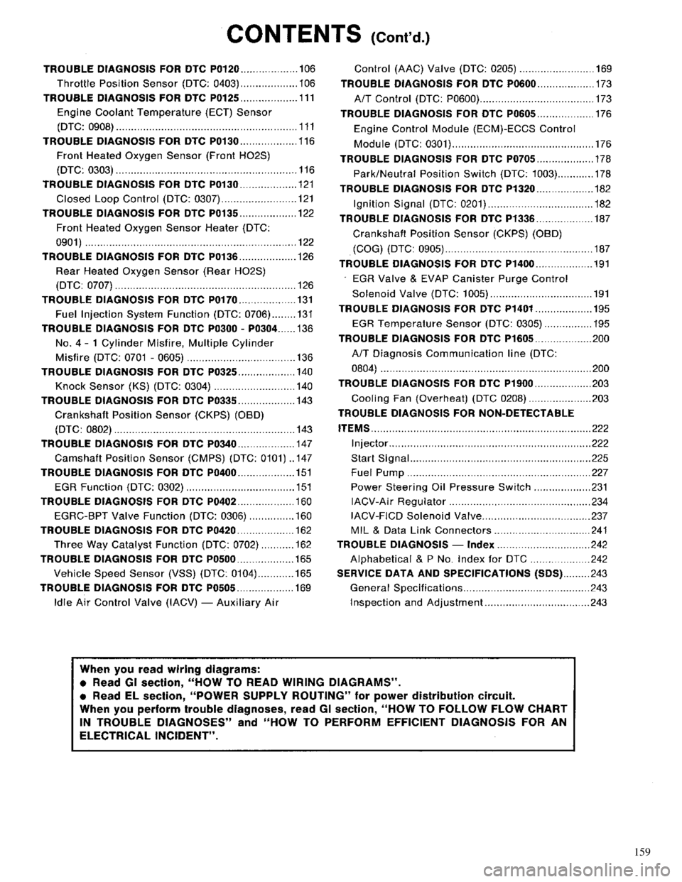 NISSAN PRIMERA 1996  Service Repair Manual 159 