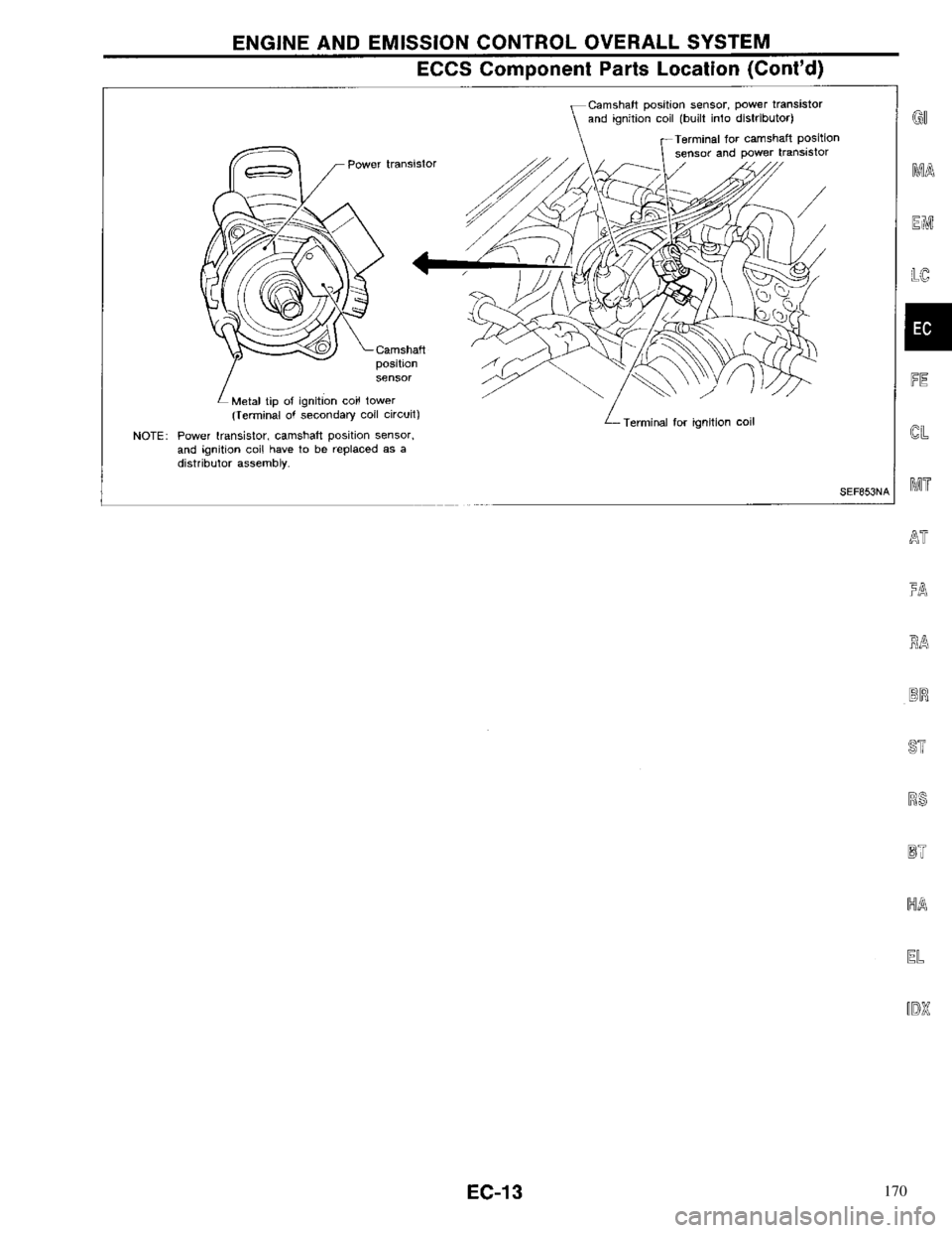 NISSAN PRIMERA 1996  Service Repair Manual 170 