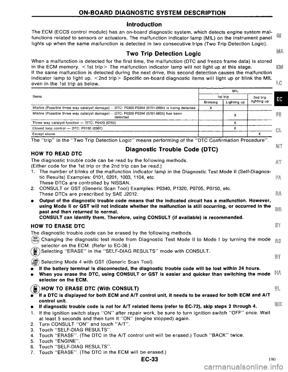 NISSAN PRIMERA 1996  Service Repair Manual 190 