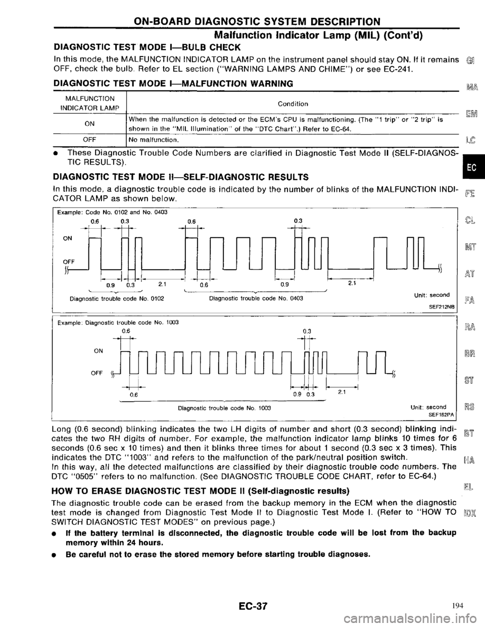 NISSAN PRIMERA 1996  Service Repair Manual 194 