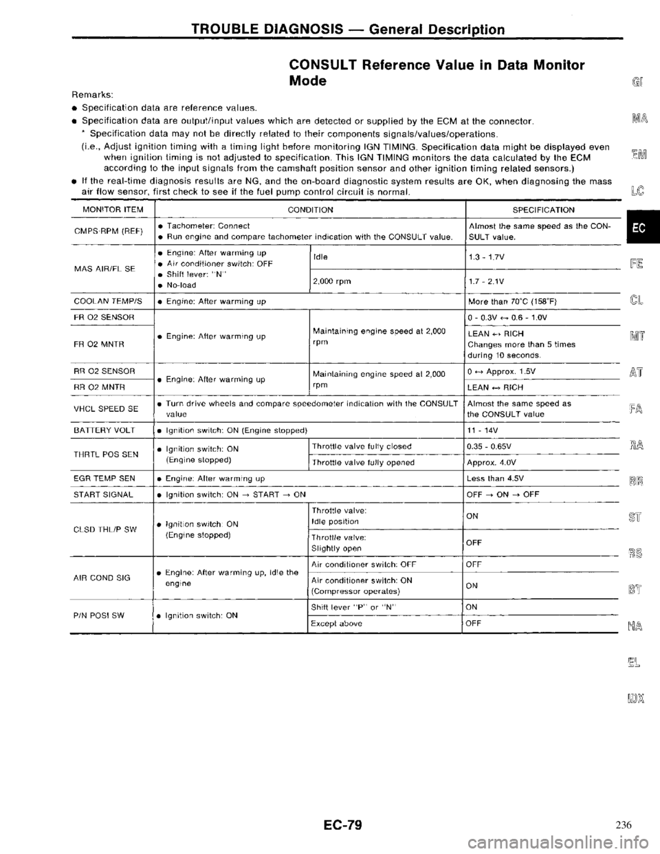 NISSAN PRIMERA 1996  Service Repair Manual 236 