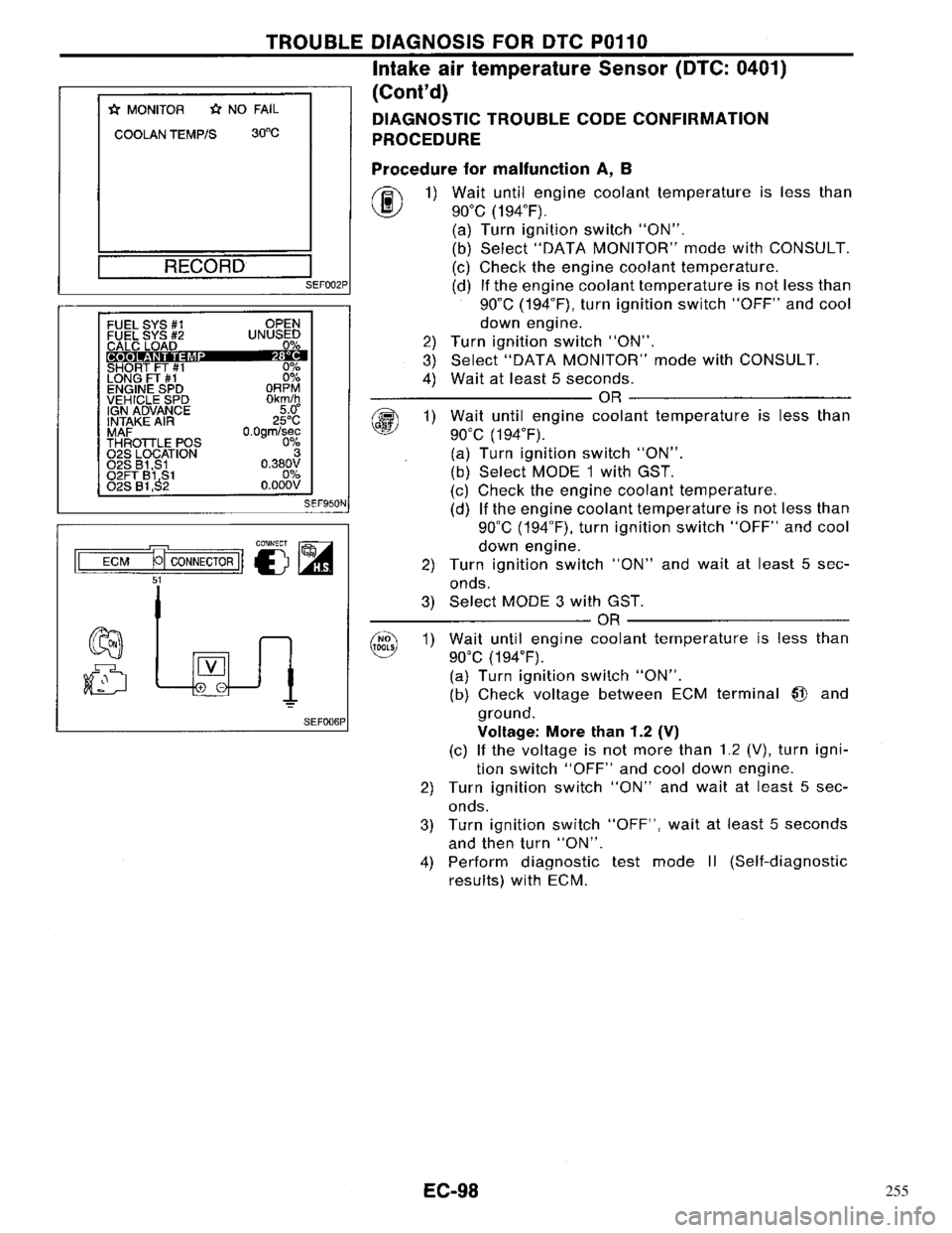 NISSAN PRIMERA 1996  Service Repair Manual 255 