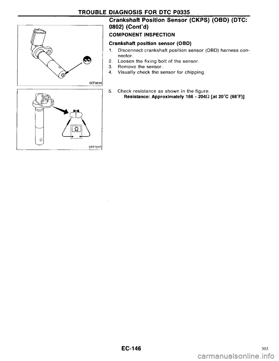 NISSAN PRIMERA 1996  Service Repair Manual 303 