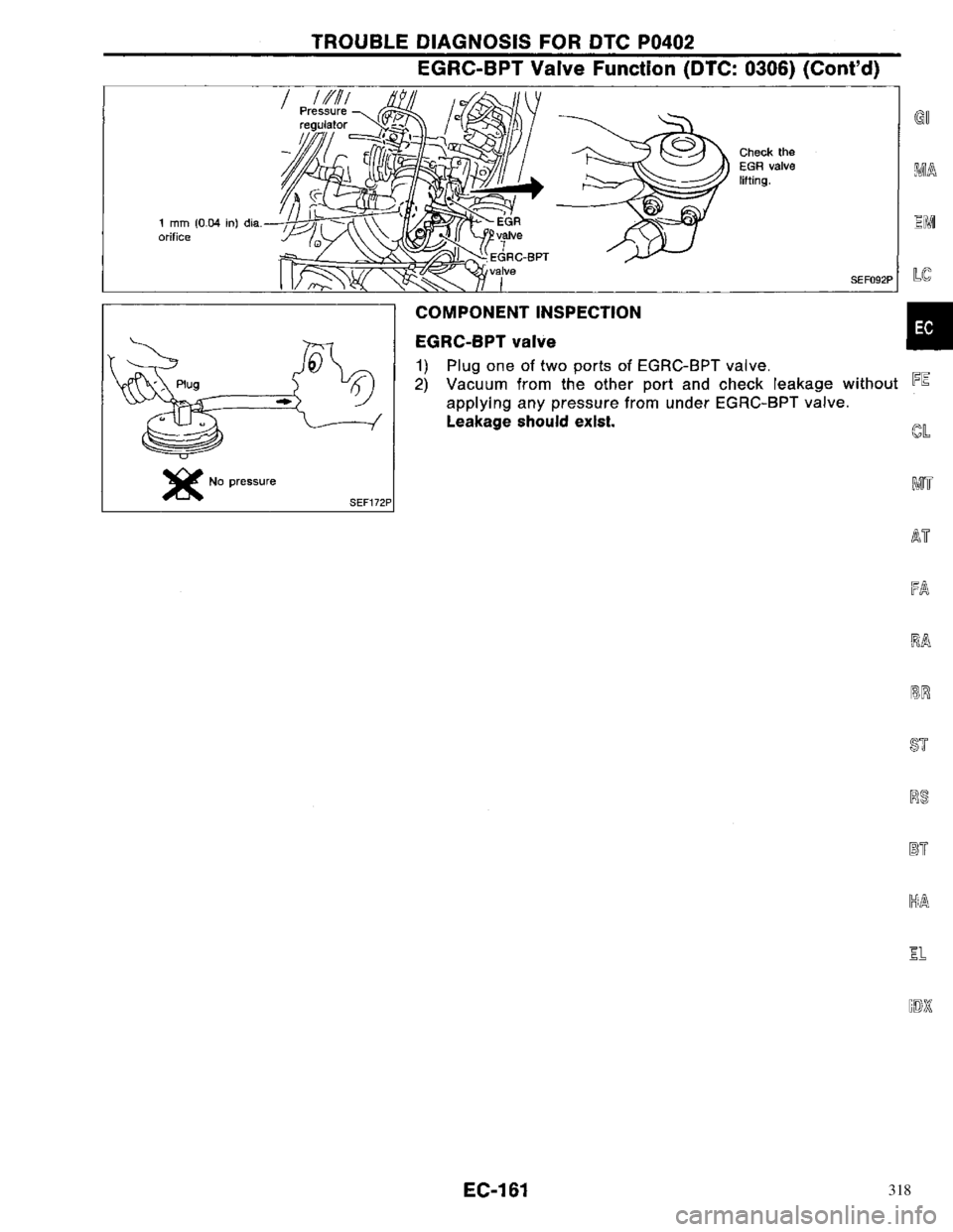 NISSAN PRIMERA 1996  Service Repair Manual 318 
