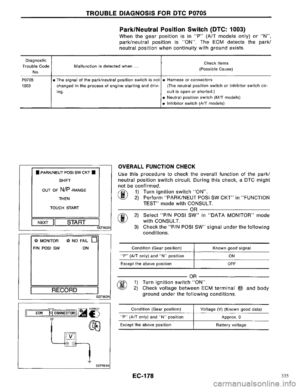NISSAN PRIMERA 1996  Service Repair Manual 335 