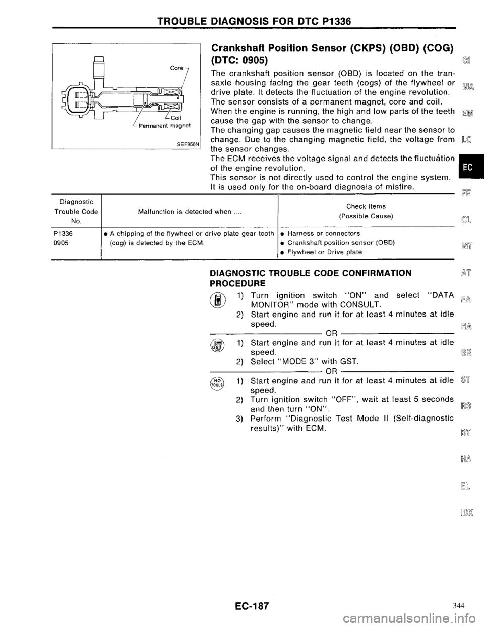 NISSAN PRIMERA 1996  Service Repair Manual 344 
