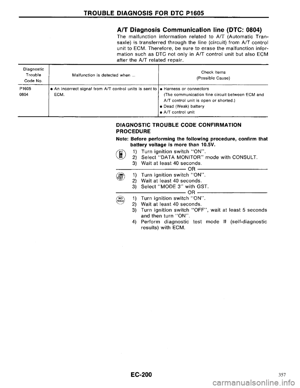 NISSAN PRIMERA 1996  Service Repair Manual 357 