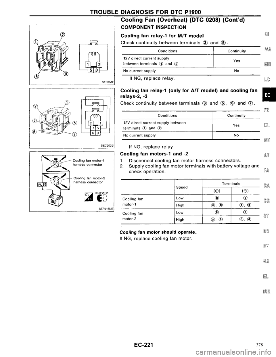 NISSAN PRIMERA 1996  Service Repair Manual 378 