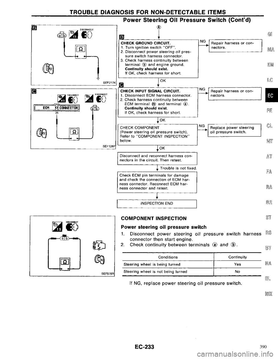 NISSAN PRIMERA 1996  Service Repair Manual 390 