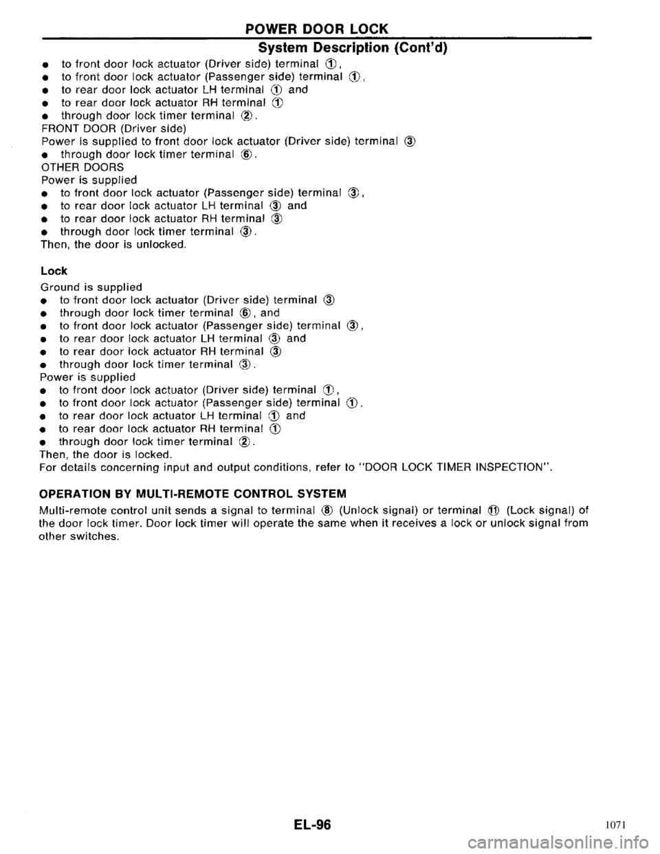 NISSAN PRIMERA 1996  Service Repair Manual 1071 