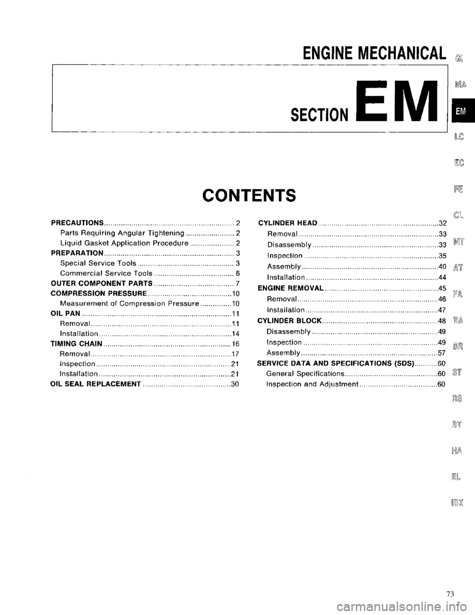 NISSAN PRIMERA 1996  Service Repair Manual 73 