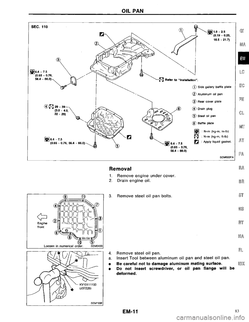 NISSAN PRIMERA 1996  Service Repair Manual 83 