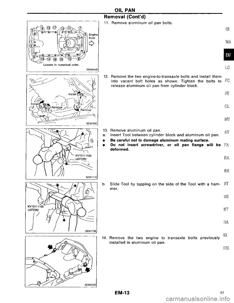 NISSAN PRIMERA 1996  Service Repair Manual 85 