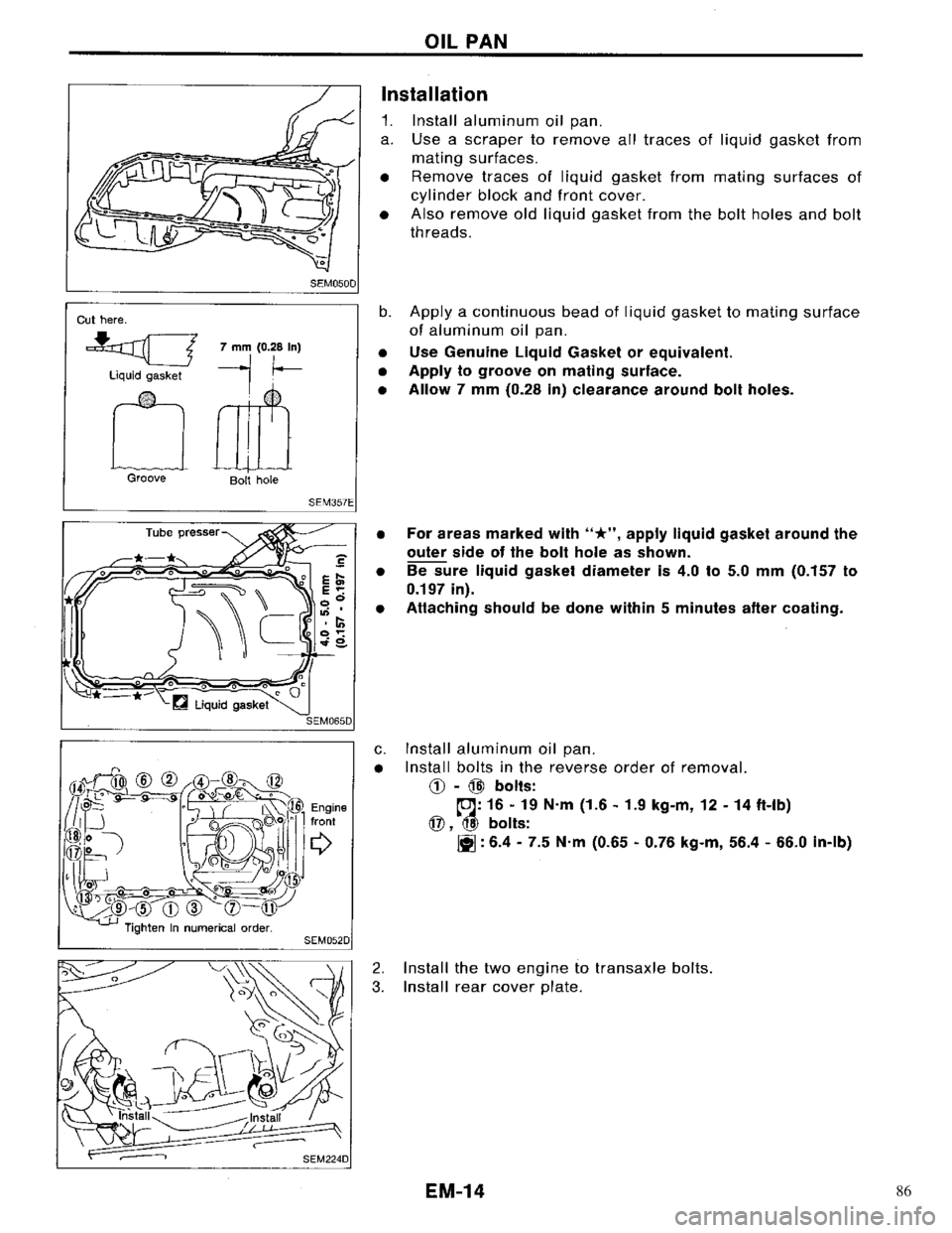 NISSAN PRIMERA 1996  Service Repair Manual 86 