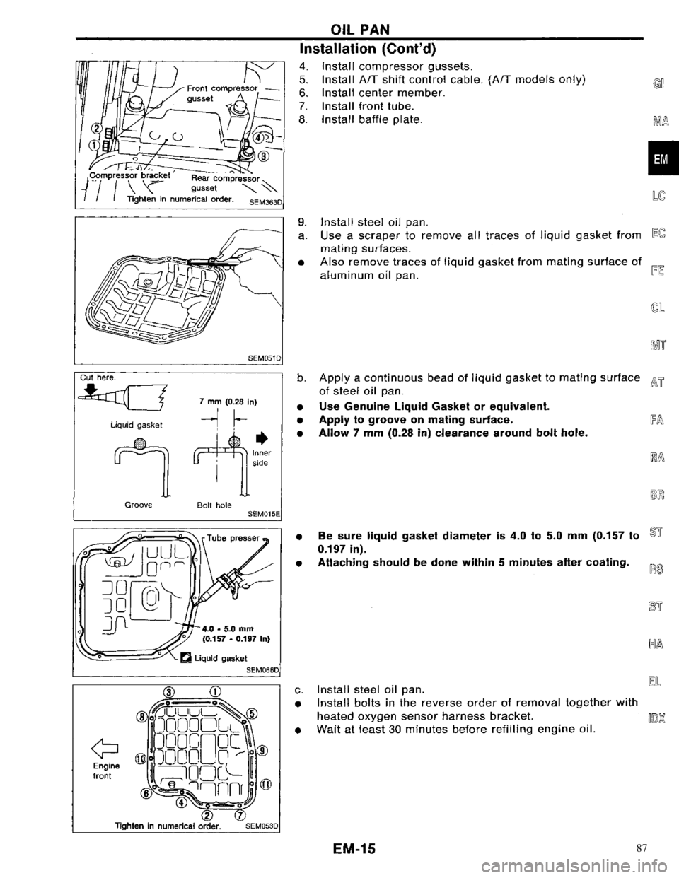 NISSAN PRIMERA 1996  Service Repair Manual 87 