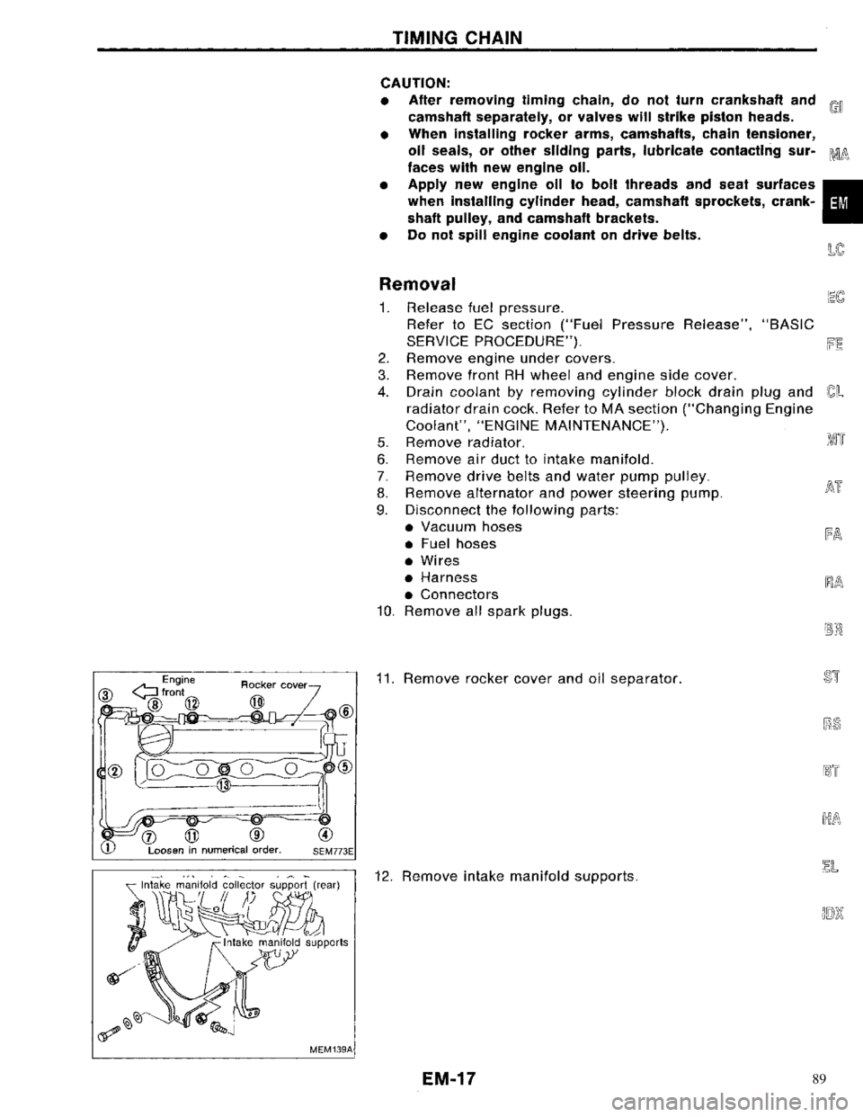 NISSAN PRIMERA 1996  Service Repair Manual 89 