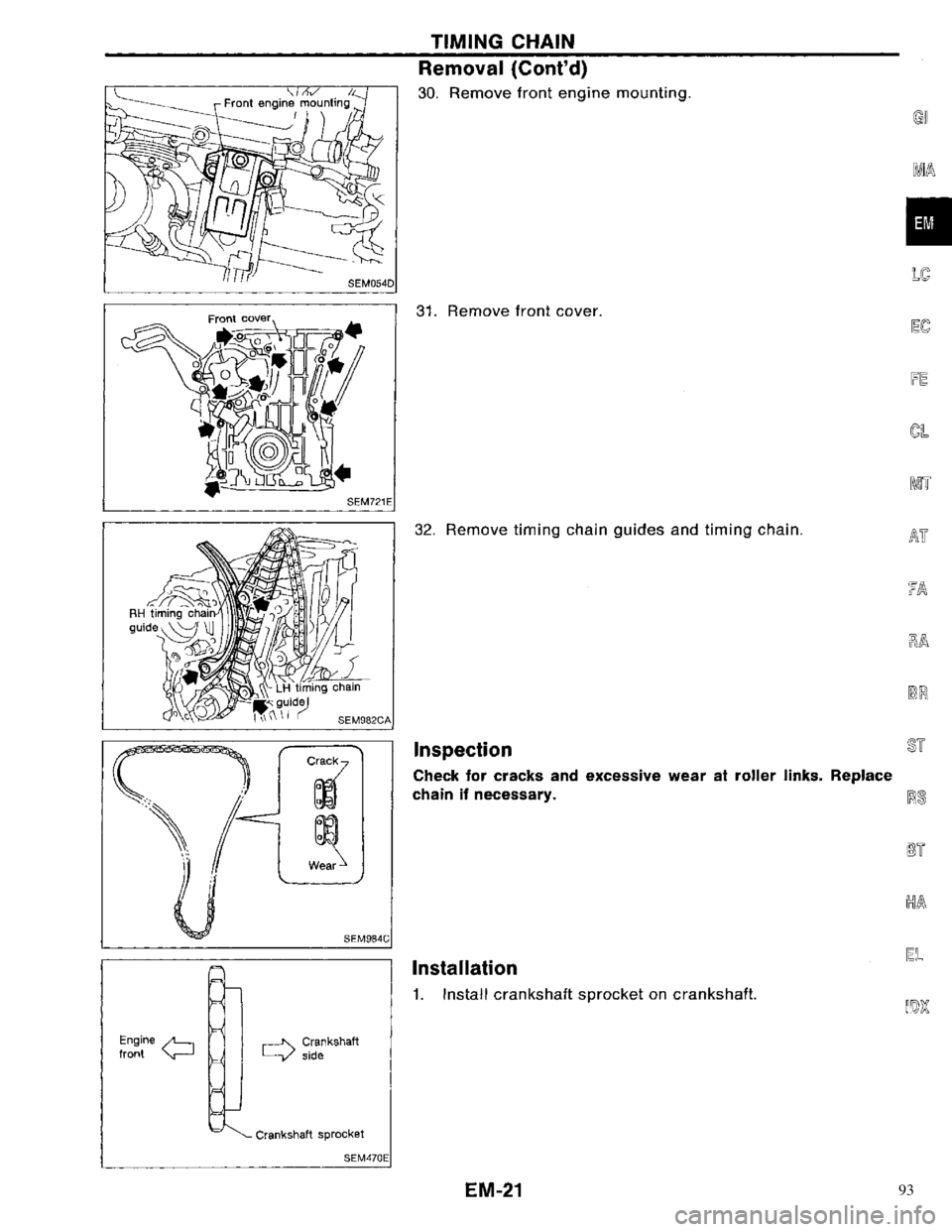 NISSAN PRIMERA 1996  Service Repair Manual 93 