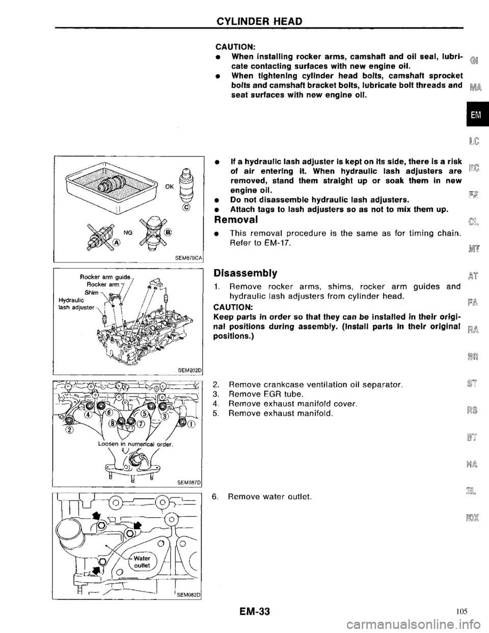 NISSAN PRIMERA 1996  Service Repair Manual 105 