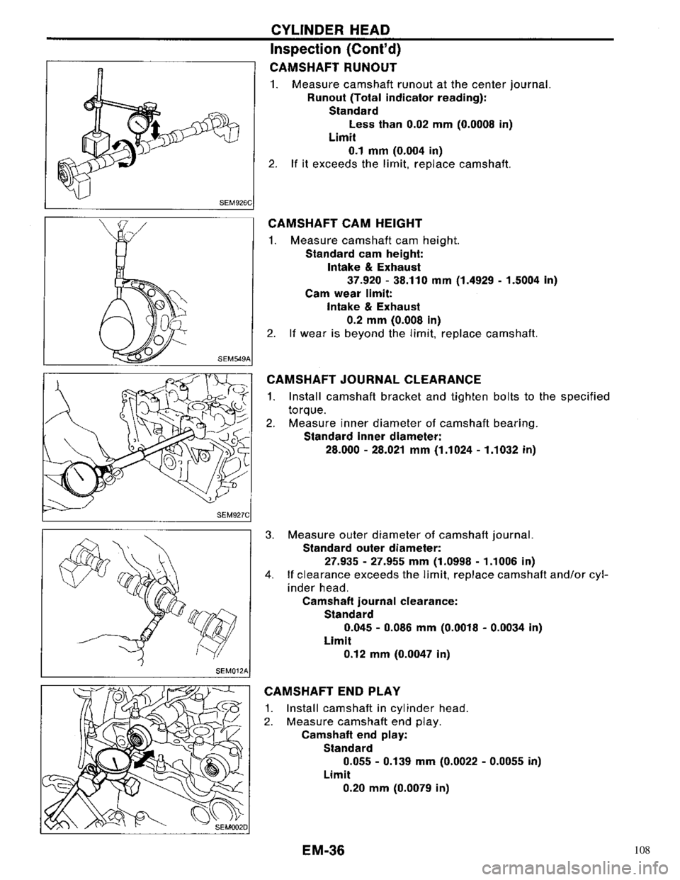 NISSAN PRIMERA 1996  Service Repair Manual 108 