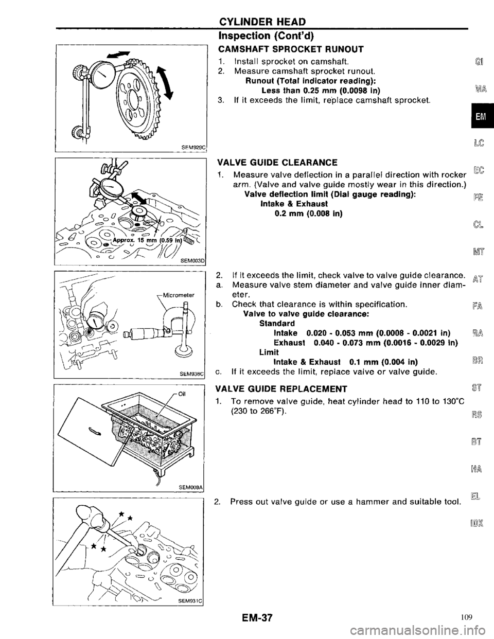 NISSAN PRIMERA 1996  Service Repair Manual 109 