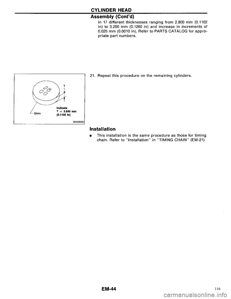 NISSAN PRIMERA 1996  Service Repair Manual 116 