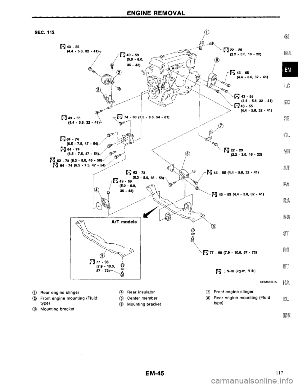 NISSAN PRIMERA 1996  Service Repair Manual 117 