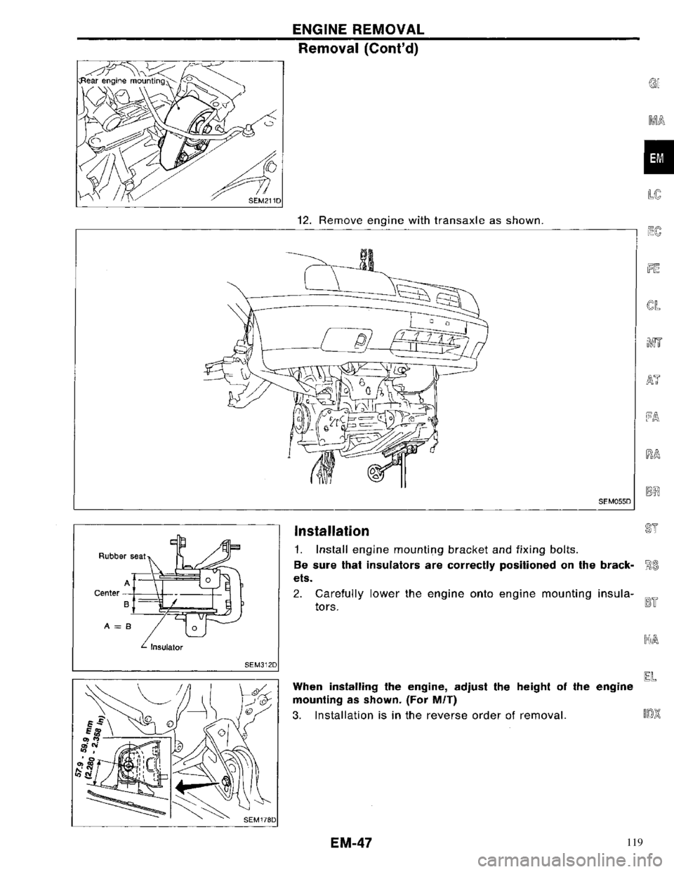 NISSAN PRIMERA 1996  Service Repair Manual 119 