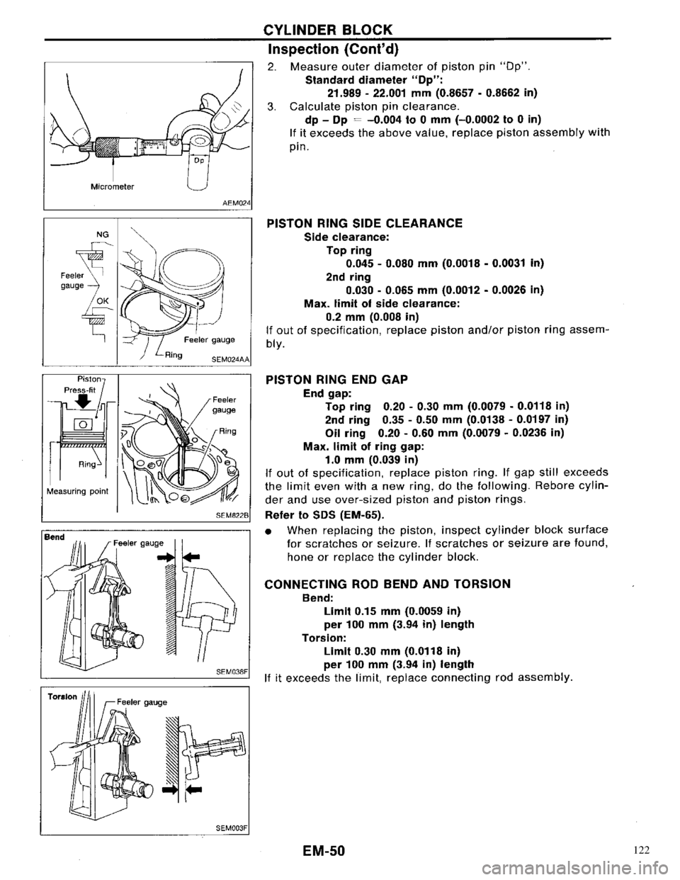 NISSAN PRIMERA 1996  Service Repair Manual 122 