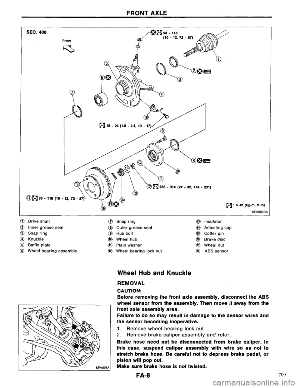 NISSAN PRIMERA 1996  Service Repair Manual 709 