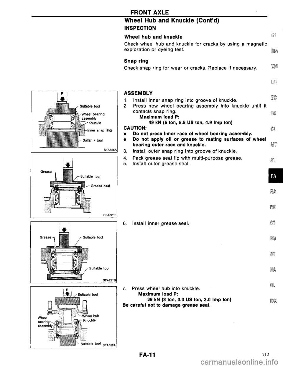 NISSAN PRIMERA 1996  Service Repair Manual 712 