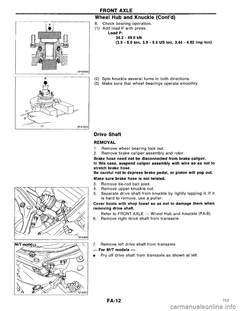 NISSAN PRIMERA 1996  Service Repair Manual 713 
