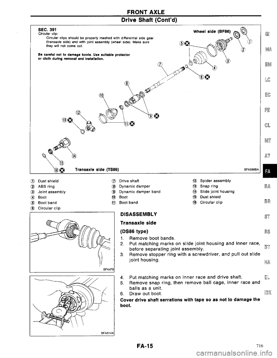 NISSAN PRIMERA 1996  Service Repair Manual 716 