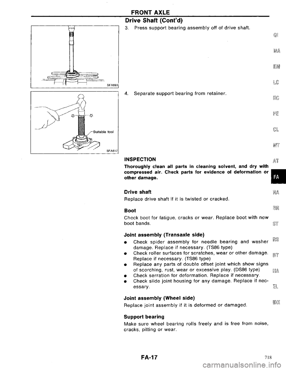 NISSAN PRIMERA 1996  Service Repair Manual 718 