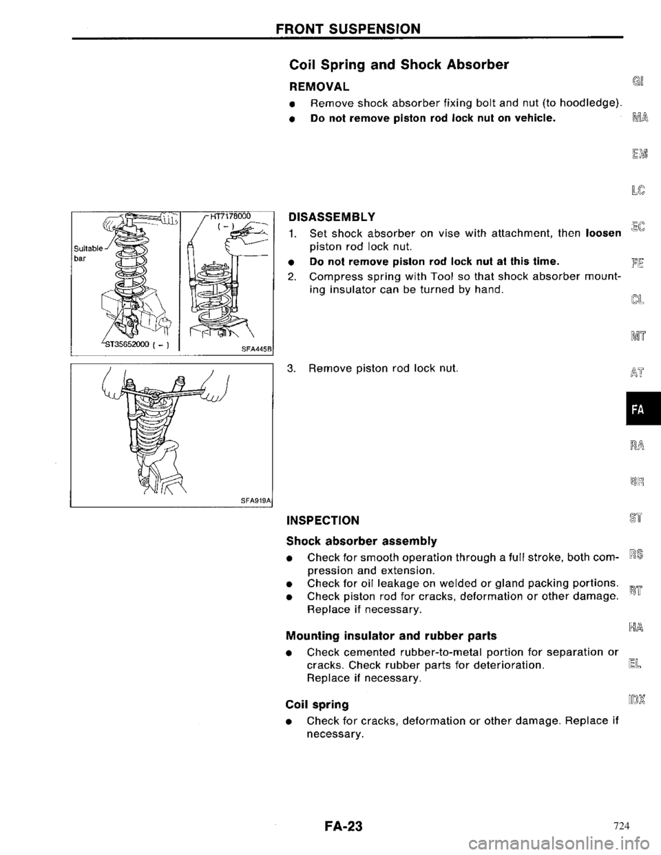 NISSAN PRIMERA 1996  Service Repair Manual 724 