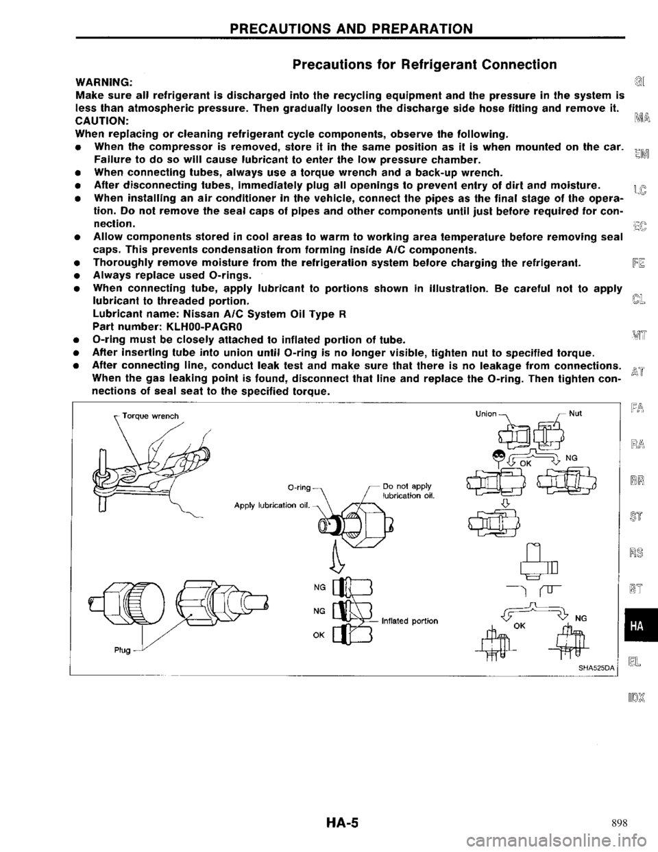 NISSAN PRIMERA 1996  Service Repair Manual 898 