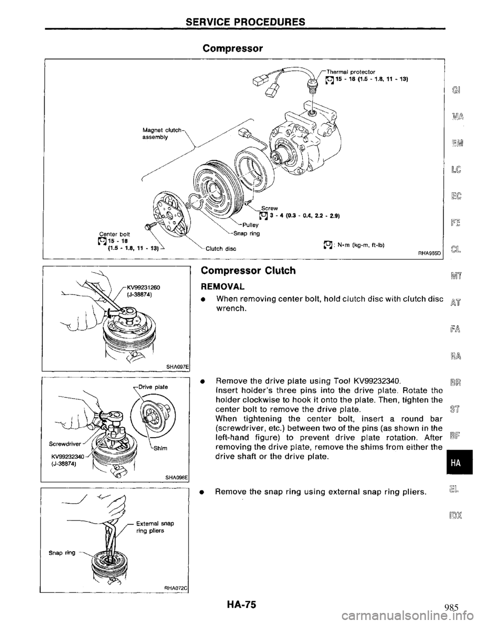 NISSAN PRIMERA 1995  Service Repair Manual 985 