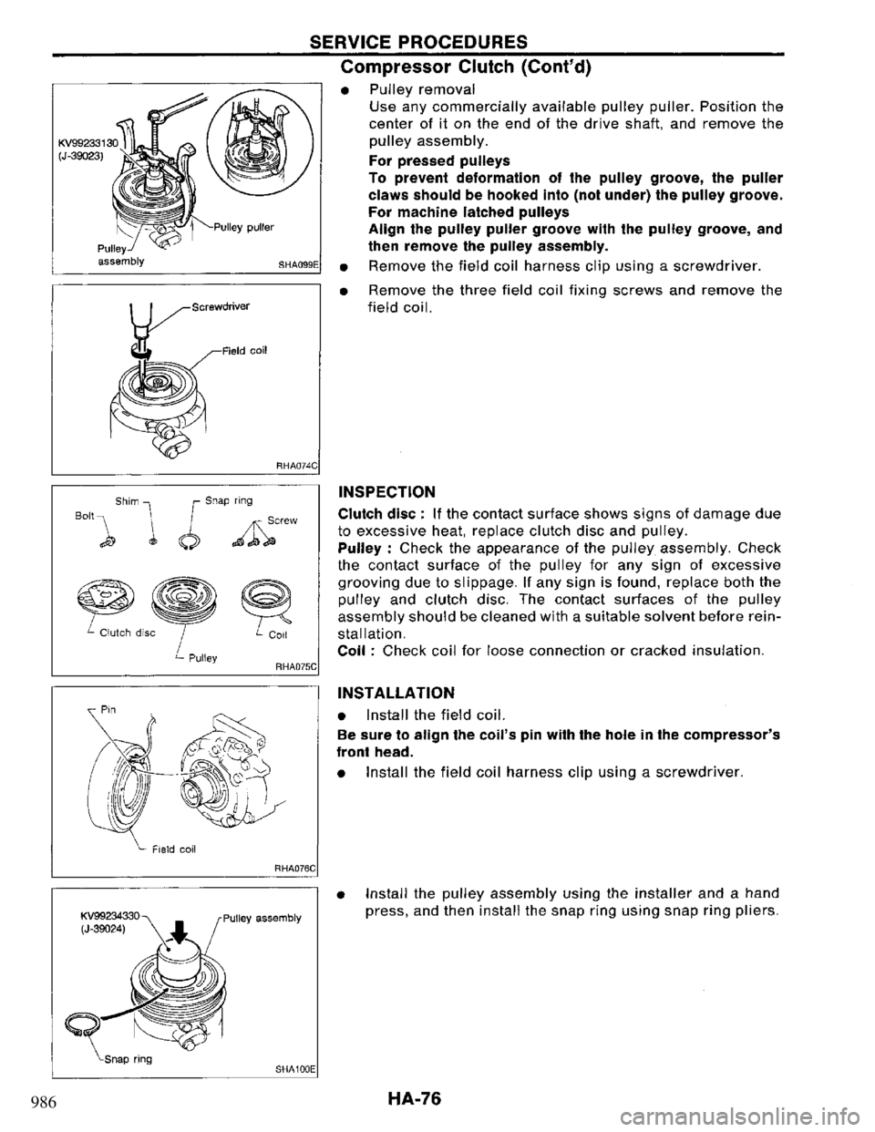 NISSAN PRIMERA 1995  Service Repair Manual 986 