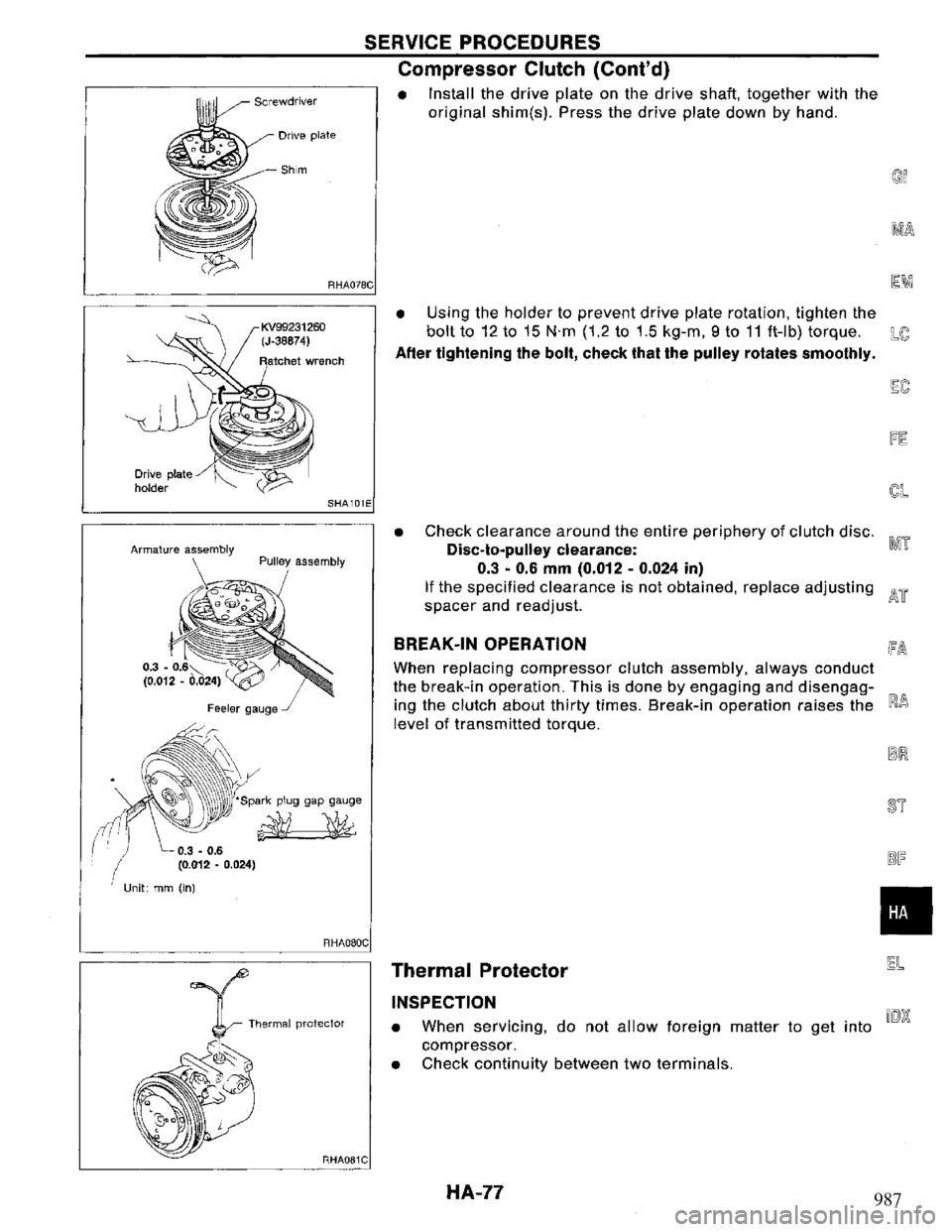 NISSAN PRIMERA 1995  Service Repair Manual 987 