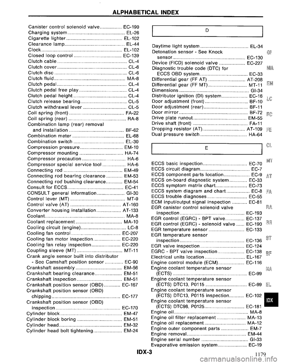 NISSAN PRIMERA 1995  Service Repair Manual 1179 