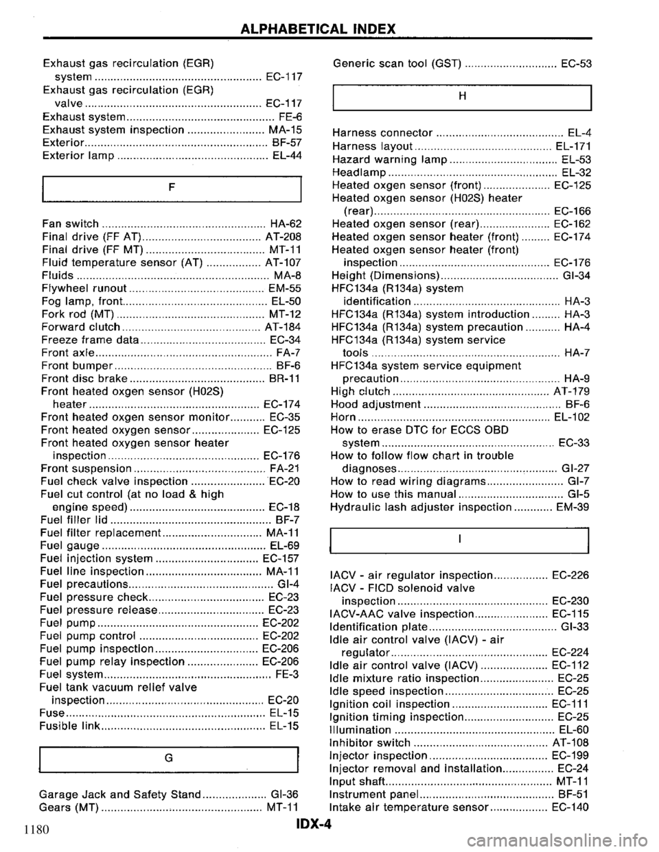 NISSAN PRIMERA 1995  Service Repair Manual 1180 